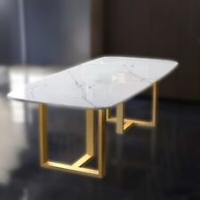 White Marble Dining Table With