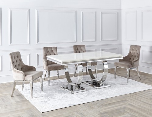 Cream marble dining table - cream,