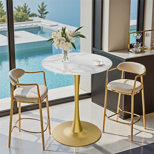 Modern round marble - marble, dining