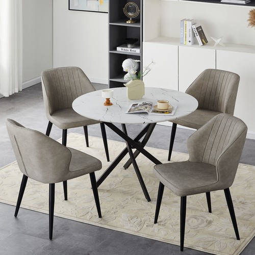 Round dining table - table, marble