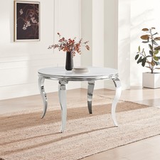 Skye Round White Marble Glass