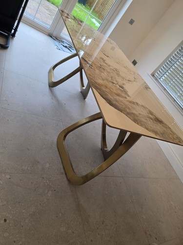 Table beige marbled - marbled, marble