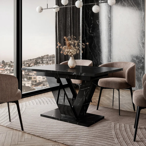 Marble extendable dining table - marble,