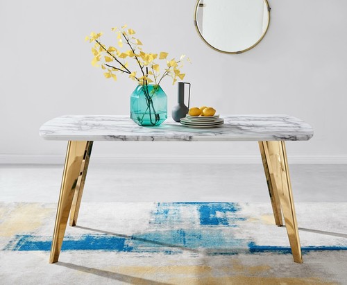 Andria white marble effect - white, &